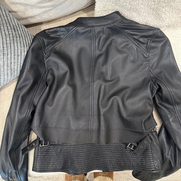Monika Chiang Black 100% genuine soft leather jacket Size small - Picture 5 of 5